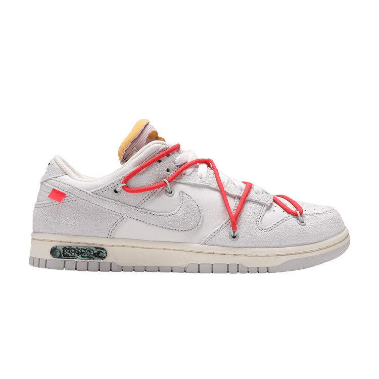 Off-White x Nike Dunk Low 'Lot 33 of 50' — Sail/Neutral Grey/Chile Red