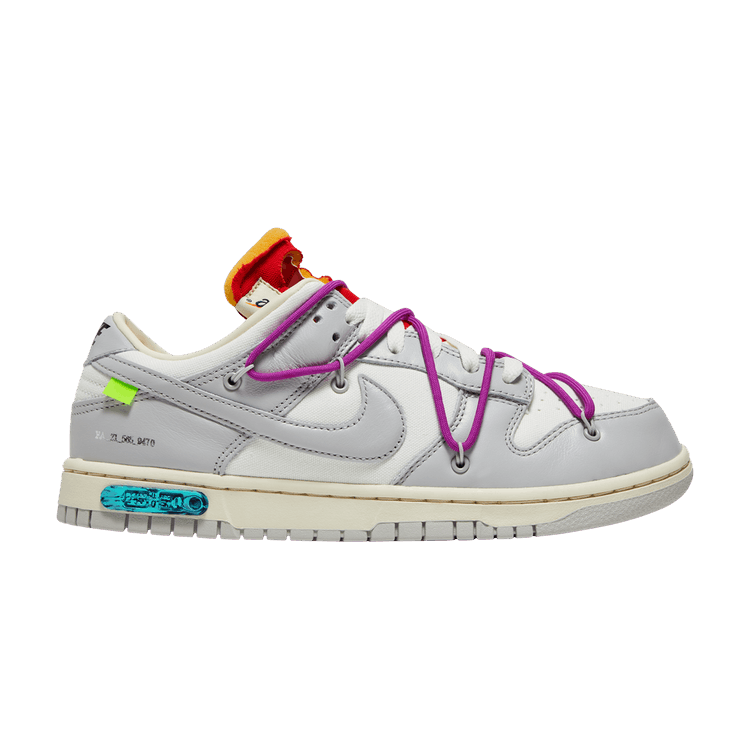 Off-White x Nike Dunk Low 'Lot 45 of 50' — Sail/Neutral Grey/Magenta