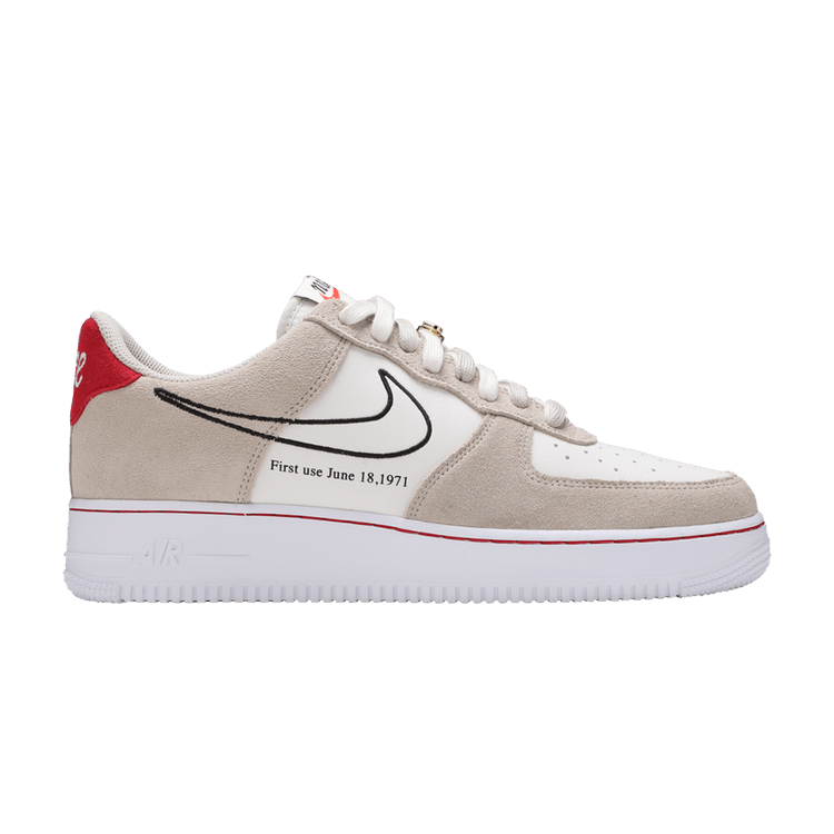 Nike Air Force 1 '07 LV8 'First Use' — Light Stone/Black/Sail/University Red