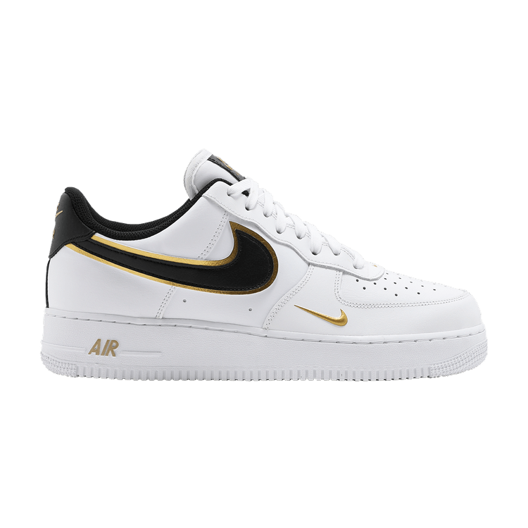 Nike Air Force 1 '07 LV8 'Metallic Swoosh Pack - White Metallic Gold' — White/Black/Metallic Gold