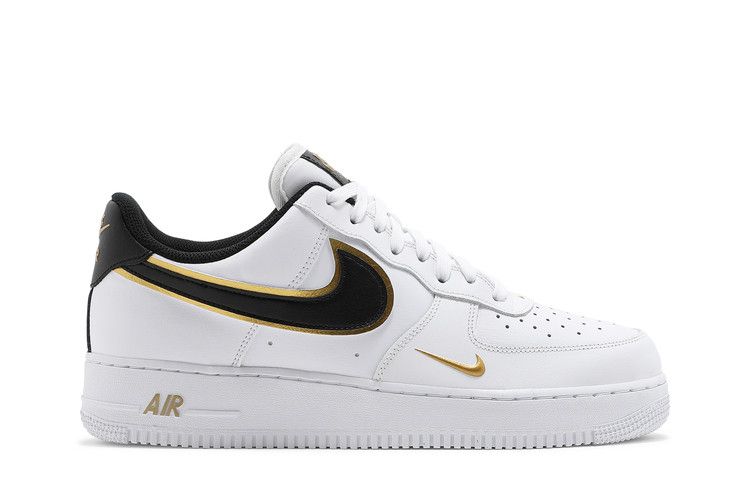 Nike Air Force 1 '07 LV8 'Metallic Swoosh Pack - White Metallic Gold' — White/Black/Metallic Gold (2)