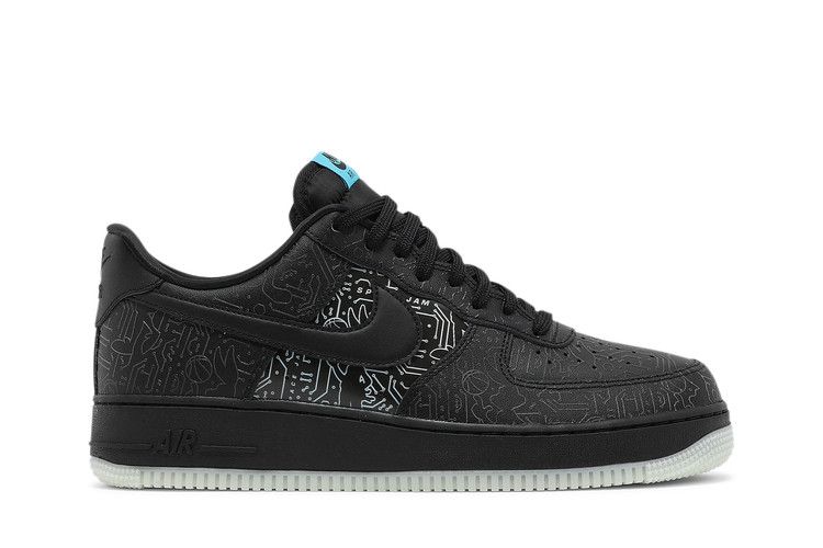 Space Jam x Nike Air Force 1 '07 'Computer Chip' — Black/Light Blue Fury/Black (2)