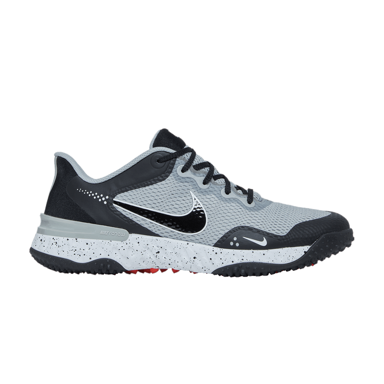 Nike Alpha Huarache Elite 3 Turf 'Light Smoke Grey Black' — Light Smoke Grey/White/Bright Crimson/Black