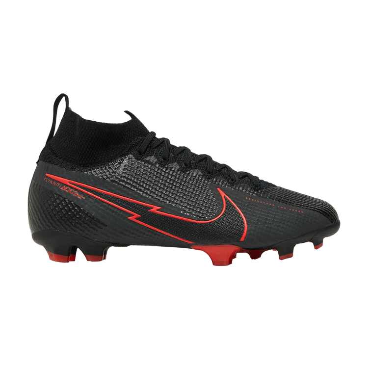 Nike Mercurial Superfly 7 Elite FG GS 'Chile Red Pack - Black' — Black/Dark Smoke Grey/Black