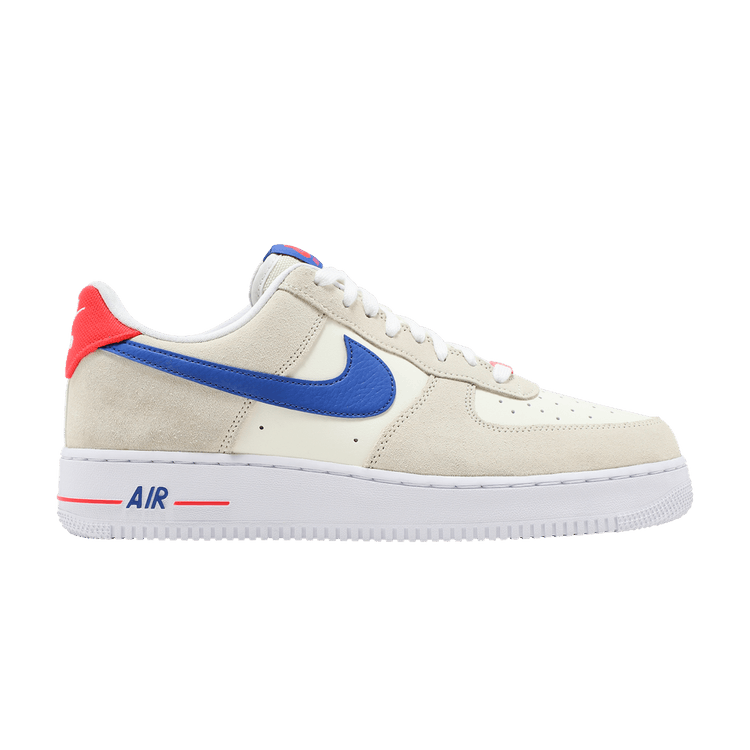 Nike Air Force 1 '07 LV8 'Coconut Milk Hyper Royal' — Coconut Milk/White/Bright Crimson/Hyper Royal