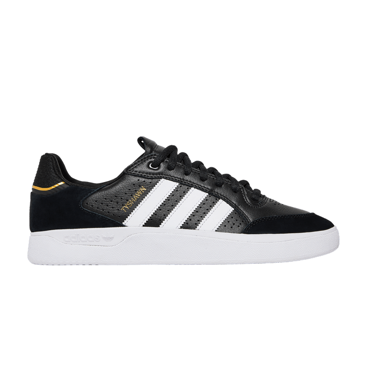 adidas Tyshawn Low 'Black Gold Metallic Leather' — Core Black/Cloud White/Gold Metallic