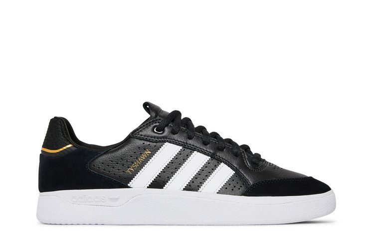 adidas Tyshawn Low 'Black Gold Metallic Leather' — Core Black/Cloud White/Gold Metallic