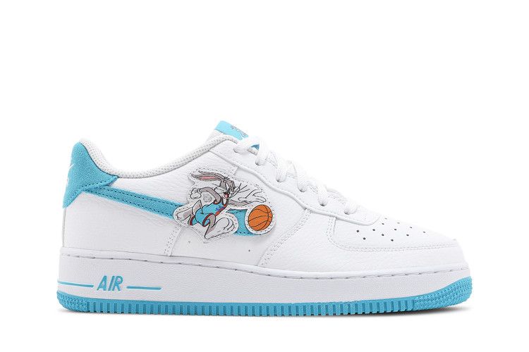 Space Jam x Nike Air Force 1 '07 GS 'Hare' — White/White/Light Blue Fury (2)