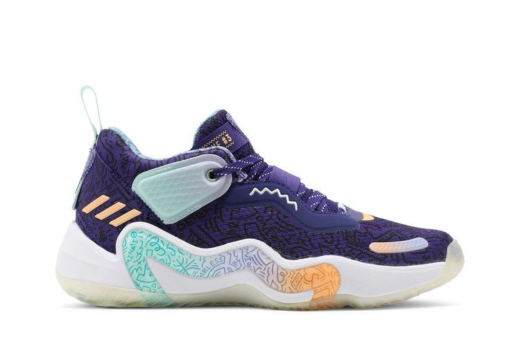 Adidas D.O.N. Issue #3 Big Kids 'Jazz' — Team College Purple/Acid Orange/Halo Mint