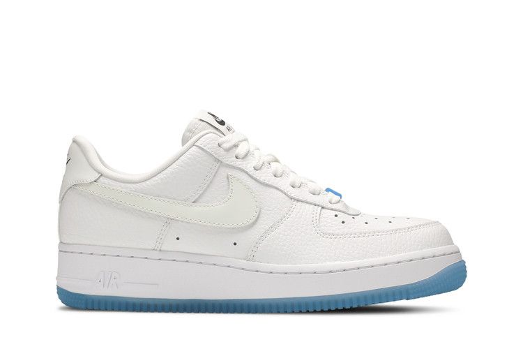 Nike Wmns Air Force 1 '07 LX 'UV Reactive Swoosh' — White/White/White/University Blue (2)