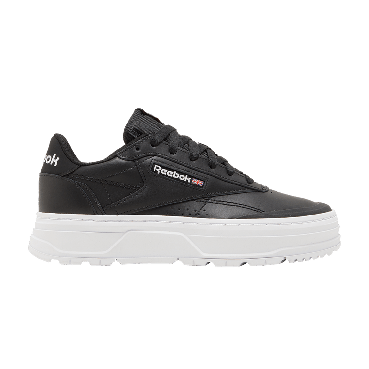 Reebok Wmns Club C Double Geo 'Black White' — Core Black/Core Black/Footwear White