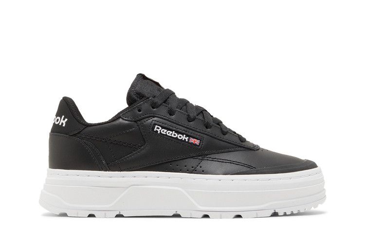 Reebok Wmns Club C Double Geo 'Black White' — Core Black/Core Black/Footwear White