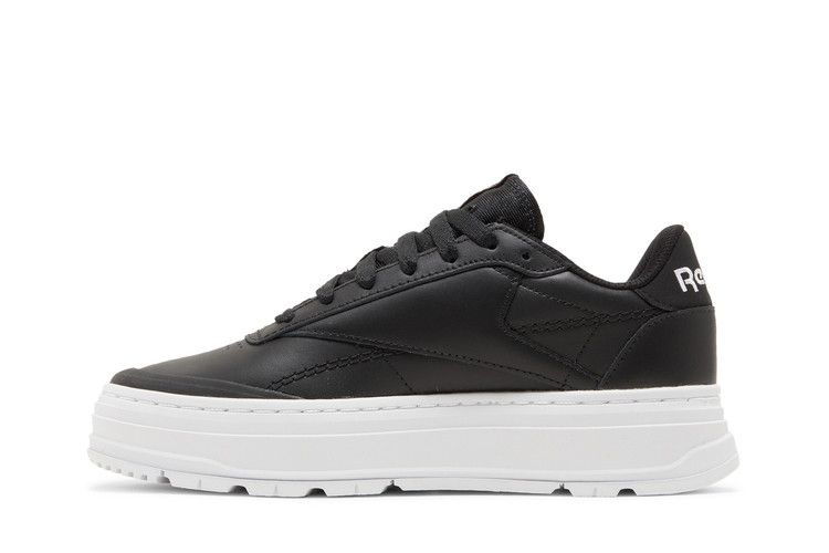 Reebok Wmns Club C Double Geo 'Black White' — Core Black/Core Black/Footwear White