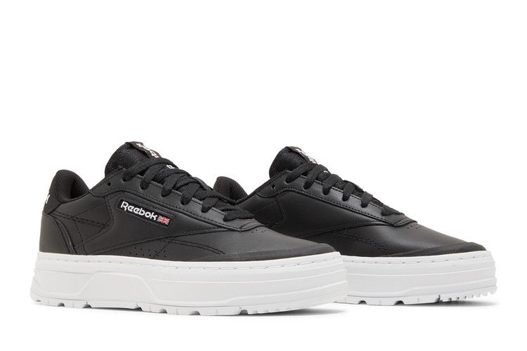 Reebok Wmns Club C Double Geo 'Black White' — Core Black/Core Black/Footwear White