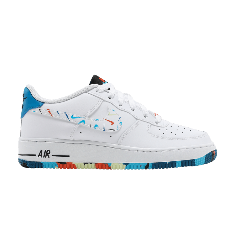 Nike Air Force 1 LV8 GS 'Swoosh Pack' — White/Imperial Blue/Black/Multi-Color
