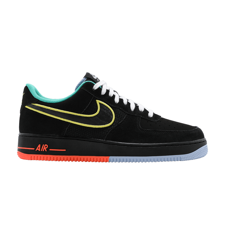 Nike Air Force 1 '07 LV8 'Peace and Unity' — Black/Aluminum/Hyper Crimson/Yellow Strike