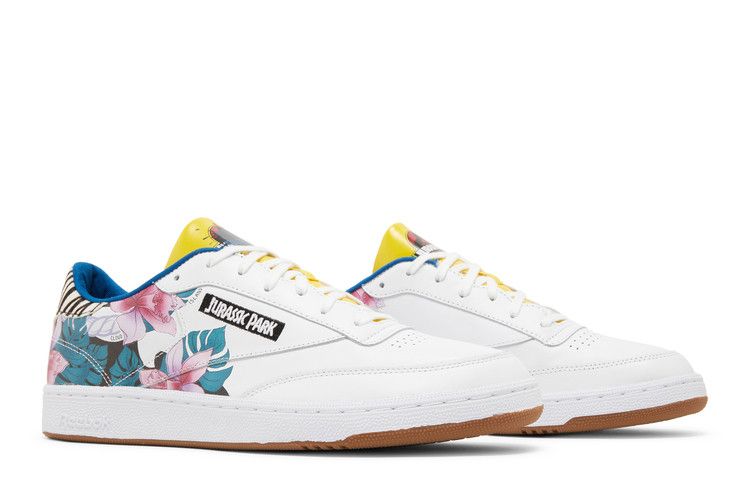 Jurassic Park x Reebok Club C 85 'Dennis Nedry' — White/Blaze Yellow/Black