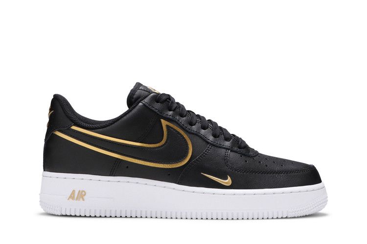 Nike Air Force 1 '07 LV8 'Metallic Swoosh Pack - Black' — Black/Black/Metallic Gold/White (2)