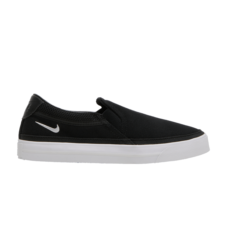Nike Wmns Court Legacy Slip-On 'Black White' — Black/Platinum Tint/White