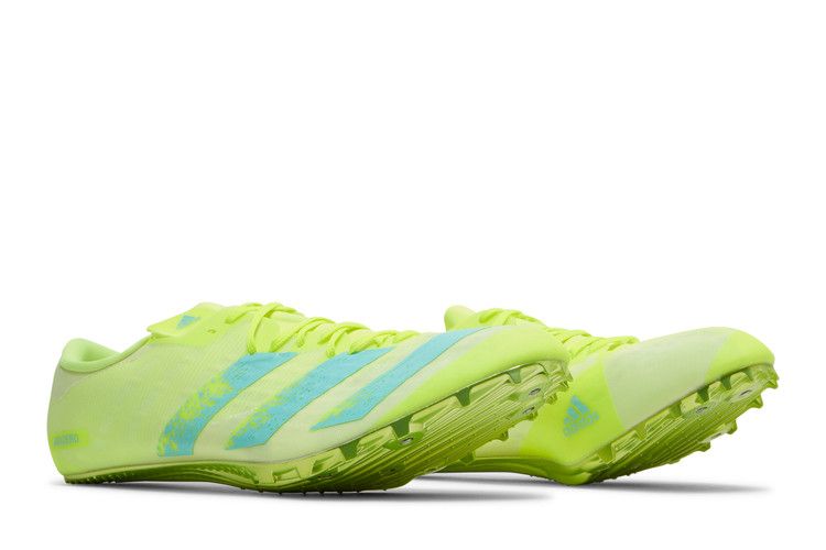 Adidas Adizero Prime Sprint Spikes 'Solar Yellow Clear Aqua' — Solar Yellow/Clear Aqua/Core Black