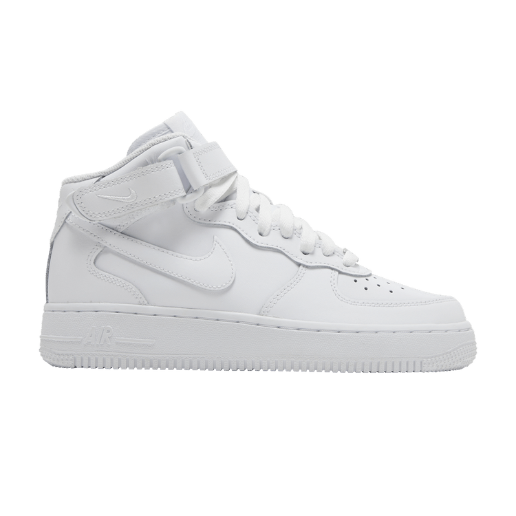 Nike Air Force 1 Mid LE GS 'Triple White' — White/White/White