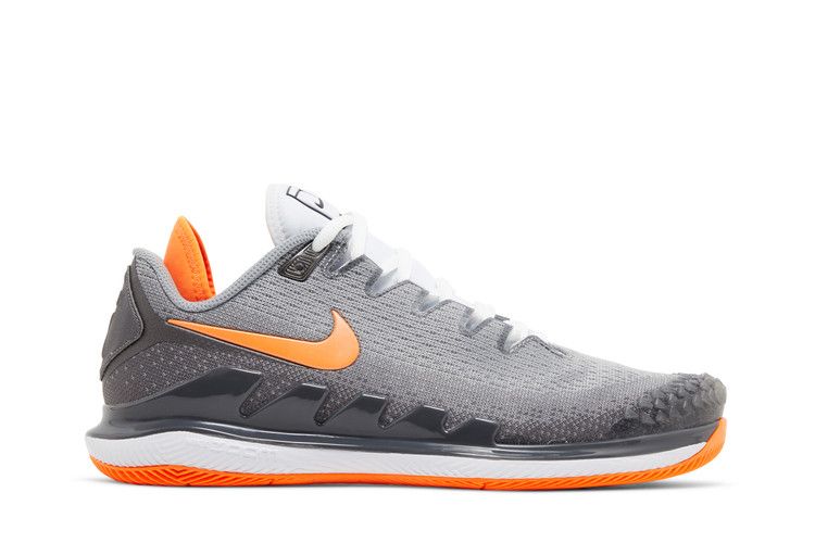 Nike Court Air Zoom Vapor X Knit HC 'Metallic Dark Grey Total Orange' — Metallic Dark Grey/Smoke Grey/Total Orange