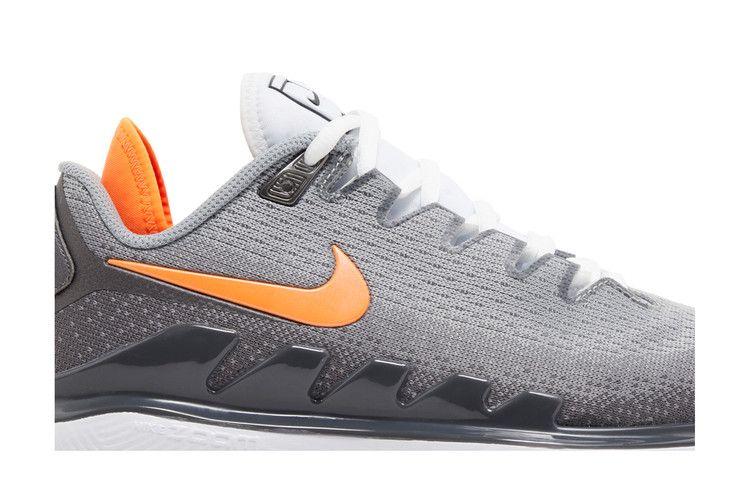 Nike Court Air Zoom Vapor X Knit HC 'Metallic Dark Grey Total Orange' — Metallic Dark Grey/Smoke Grey/Total Orange