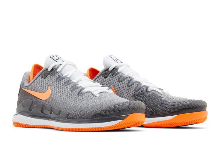 Nike Court Air Zoom Vapor X Knit HC 'Metallic Dark Grey Total Orange' — Metallic Dark Grey/Smoke Grey/Total Orange