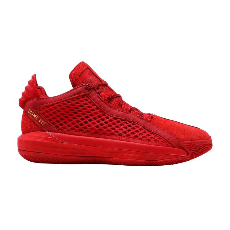 adidas Dame 6 Leather 'Scarlet' — Scarlet/Gold Metallic/Scarlet
