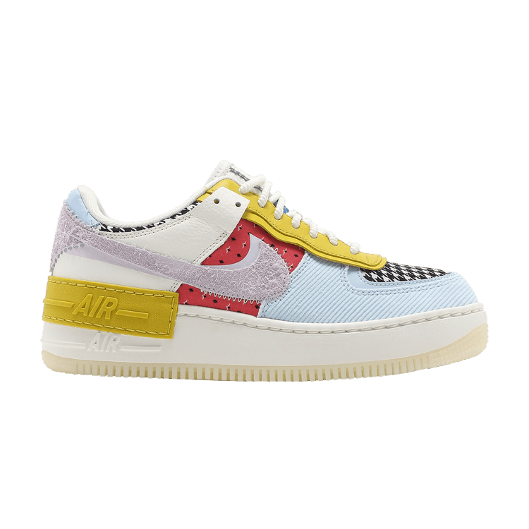 Nike Wmns Air Force 1 Shadow 'Patchwork' — Sail/Hydrogen Blue/Bright Citron/Doll
