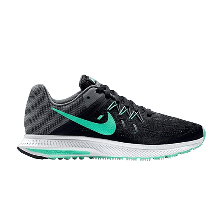 Nike Wmns Zoom Winflo 2 'Black Green Glow' — Black/Green Glow-Cool Grey-White
