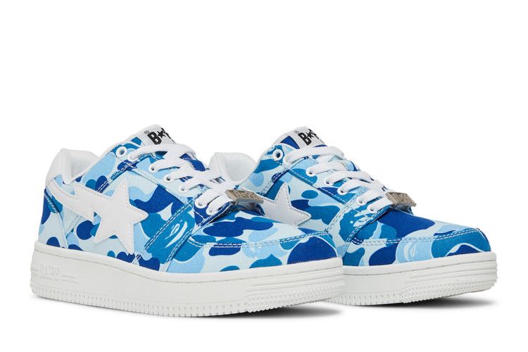 Bapesta Low '20th Anniversary - Blue ABC Camo' — Blue/White