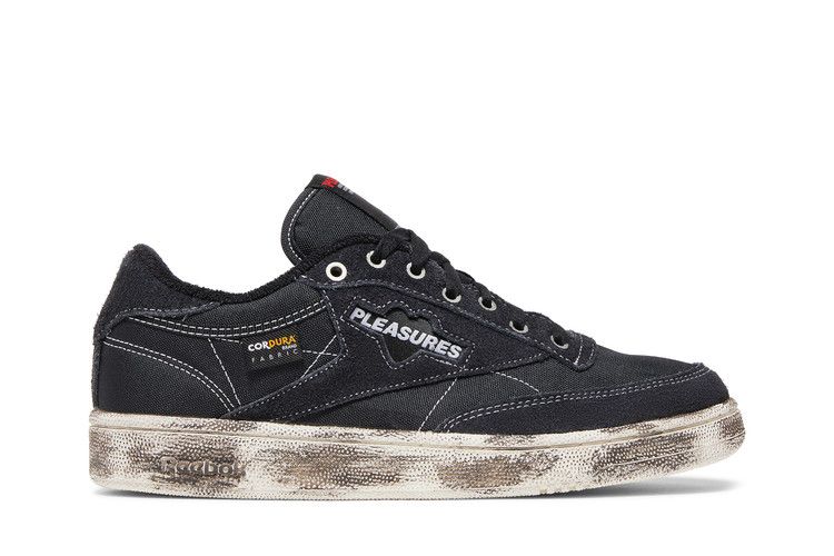 Pleasures x Reebok Club C 85 'Black Chalk' — Black/Black/Chalk