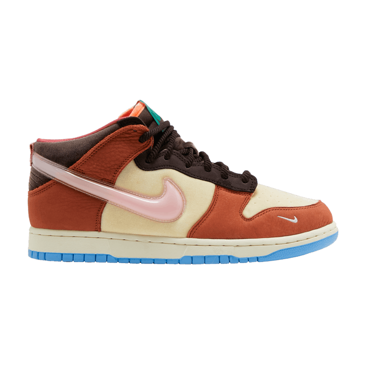 Men's Social Status x Nike Dunk Mid 'Chocolate Milk' — Canvas/Mid Soft Pink/Burnt Brown
