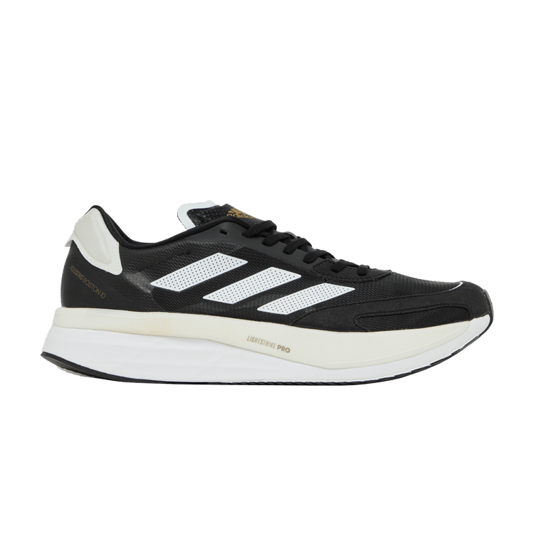 adidas Adizero Boston 10 'Black White' — Core Black/Cloud White/Gold Metallic