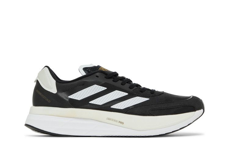adidas Adizero Boston 10 'Black White' — Core Black/Cloud White/Gold Metallic