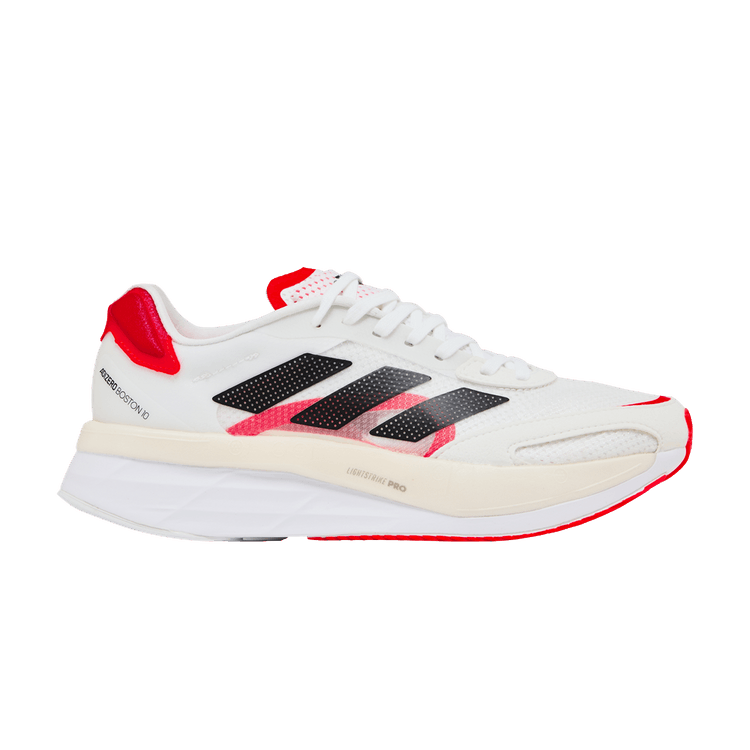 adidas Wmns Adizero Boston 10 'White Solar Red' — Cloud White/Core Black/Solar Red