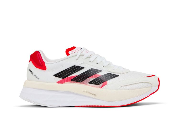 adidas Wmns Adizero Boston 10 'White Solar Red' — Cloud White/Core Black/Solar Red