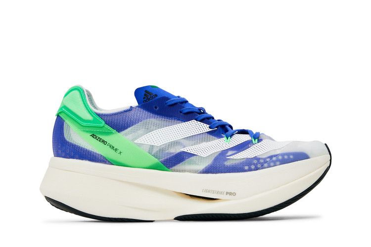 adidas Adizero Prime X 'Sonic Ink Screaming Green' — Cloud White/Cloud White/Sonic Ink