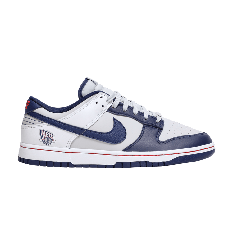 NBA x Nike Dunk Low EMB '75th Anniversary - Nets' — Grey Fog/White/Blue Void/Blue Void
