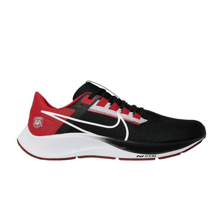 Nike Air Zoom Pegasus 38 'Georgia' — Black/University Red/Metallic Silver/White