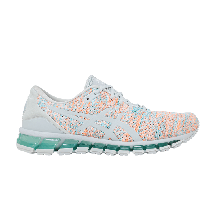ASICS Wmns Gel Quantum 360 Knit 2 'Glacier Grey Aruba Blue' — Glacier Grey/Orange Pop/Aruba Blue