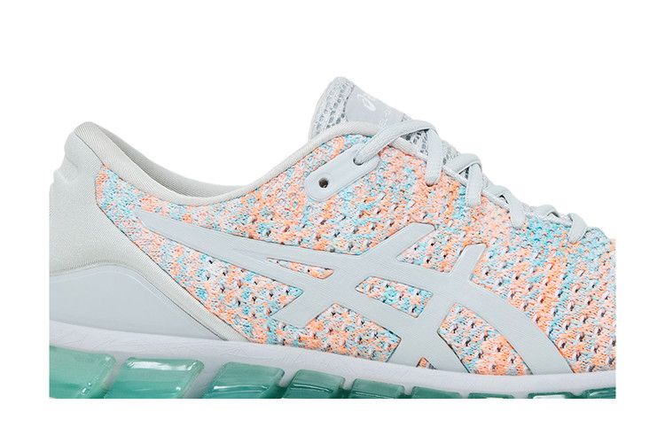 ASICS Wmns Gel Quantum 360 Knit 2 'Glacier Grey Aruba Blue' — Glacier Grey/Orange Pop/Aruba Blue