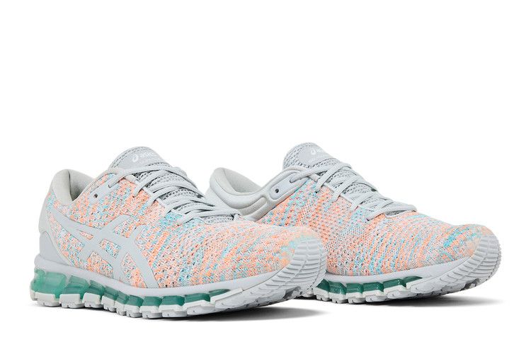 ASICS Wmns Gel Quantum 360 Knit 2 'Glacier Grey Aruba Blue' — Glacier Grey/Orange Pop/Aruba Blue