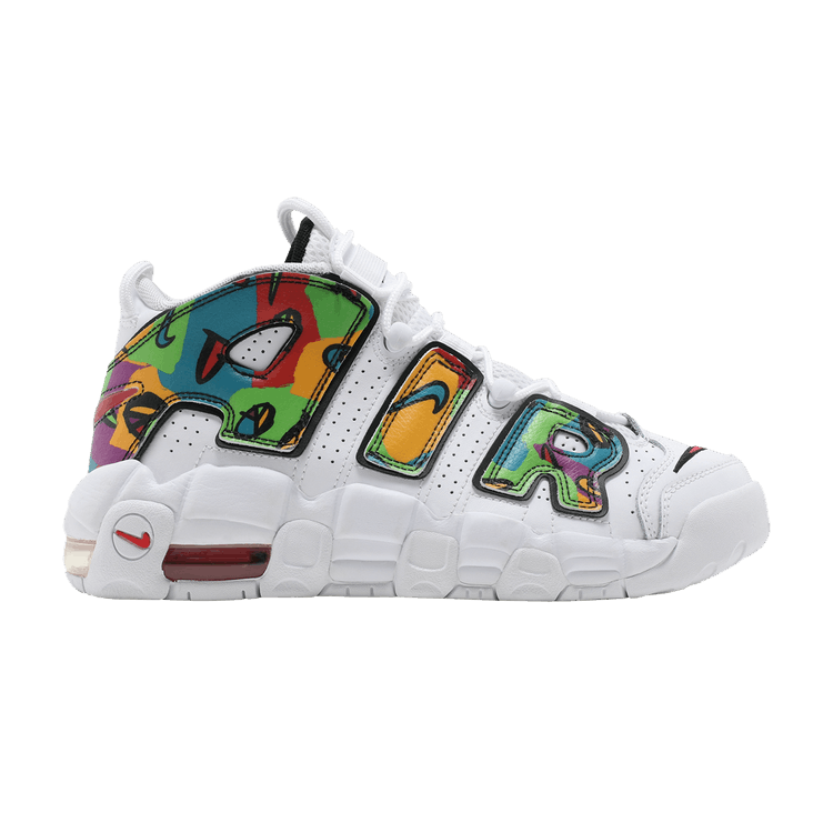 Nike Air More Uptempo GS 'Peace, Love, Basketball' — White/Black/University Gold/University Red