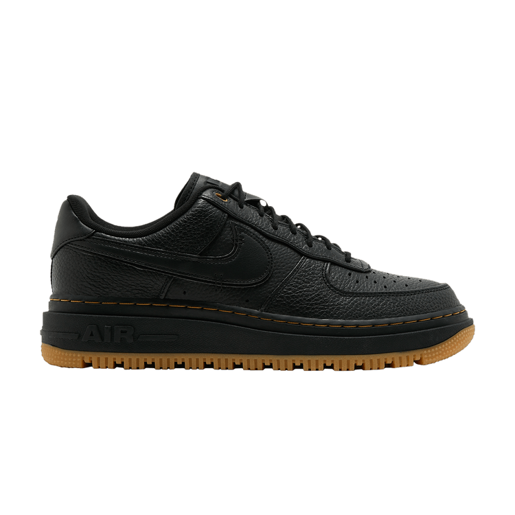 Nike Air Force 1 Luxe 'Black Gum' — Black/Black/Bucktan/Gum Yellow
