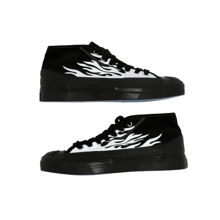 Pre-Owned ASAP Nast x Converse Jack Purcell Mid 'Silver Flames', From the Closet of ASAP Nast — Black/Silver