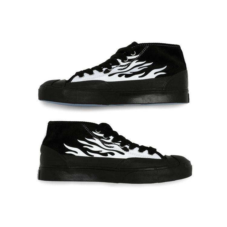 Pre-Owned ASAP Nast x Converse Jack Purcell Mid 'Silver Flames', From the Closet of ASAP Nast — Black/Silver