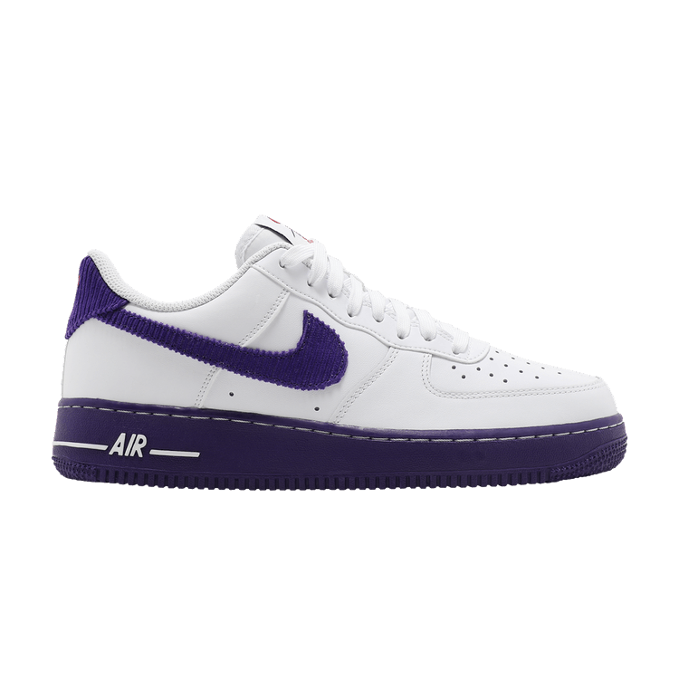 Nike Air Force 1 '07 LV8 EMB 'White Court Purple' — White/White/Court Purple/Court Purple