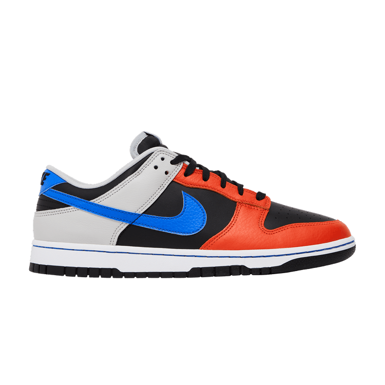 NBA x Nike Dunk Low EMB '75th Anniversary - Knicks' — Black/Racer Blue/Grey Fog/Orange
